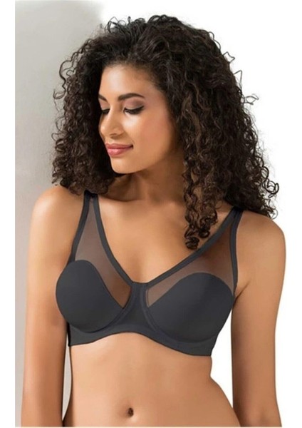 9200-C Desteksiz-Balenli Tül Kaplı Soft C-Cup Sütyen