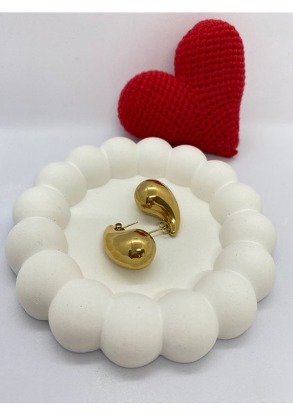 Lucky B&e Gözyaşı Damla Model Çelik Küpe Gold