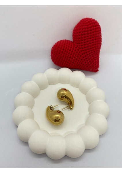 Lucky B&e Gözyaşı Damla Model Çelik Küpe Gold