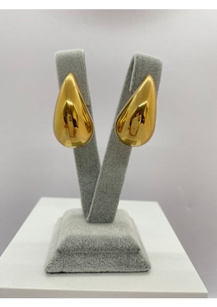 Lucky B&e Gözyaşı Damla Model Çelik Küpe Gold