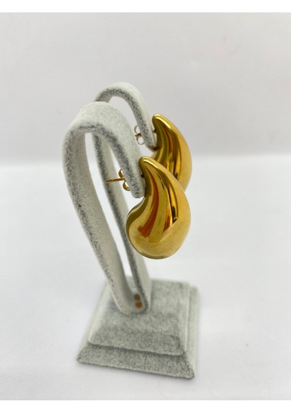 Lucky B&e Gözyaşı Damla Model Çelik Küpe Gold