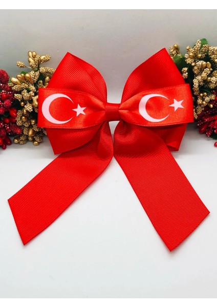 Ay Yıldızlı Kırmızı Beyaz Grogren Kurdele Pens Fiyonk Toka fiyatları