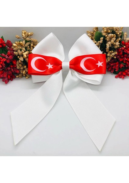 Ay Yıldızlı Kırmızı Beyaz Grogren Kurdele Pens Fiyonk Toka modelleri