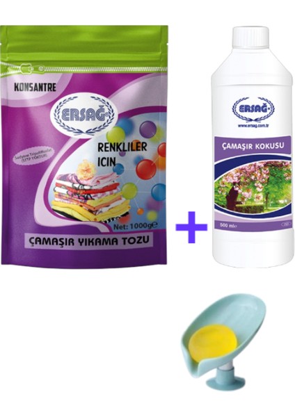 Renkliler Için Çamaşır Yıkama Tozu 1000 gr - Çamaşır Kokusu 500 Ml+(Sabunluk HEDIYE'LI)101-10