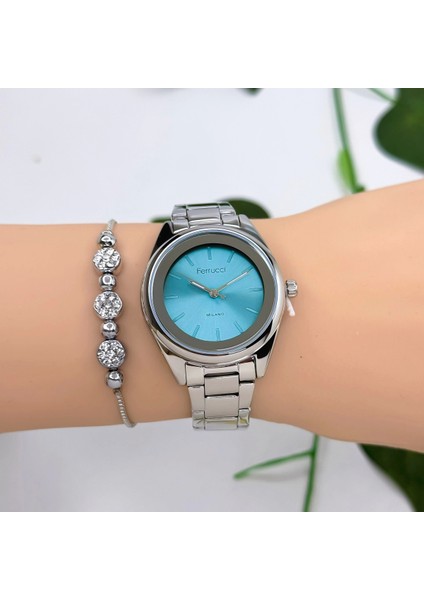 Çelik Kordon Çelik Kasa Kadın Kol Saati, 3 Atm Su Geçirmez Gümüş-Mavi ZMFER177 fiyatları