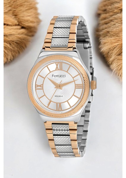 Çelik Kordon Çelik Kasa Kadın Kol Saati, 3 Atm Su Geçirmez Rose Gold-Gümüş ZMFER171 modelleri