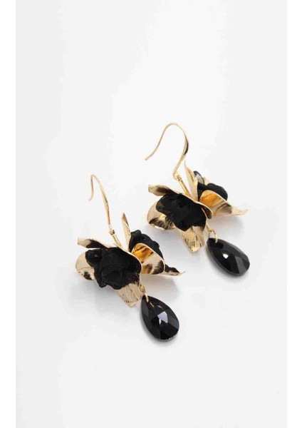 Sallantılı Büyük Boy Vip Çiçek Küpe (75mm)