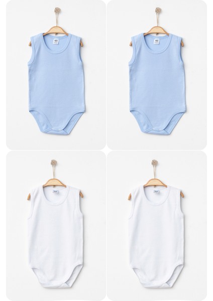 Alttan Çıtçıtlı %100 Pamuklu Penye Kolsuz Bebek Badi Zıbın