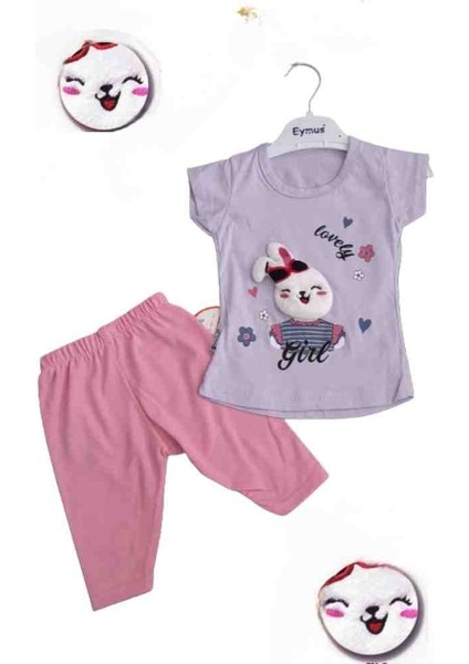 Çocuk Bebek Alt Üst Pamuk Şortlu Yazlık Takım 3 Boyutlu Baskılı