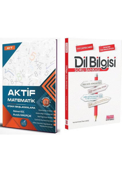 Aktif Öğrenme Ayt Aktif Matematik 0 Dan Başlayanlara ve Akm Dil Bilgisi Soru Bankası Seti 2 Kitap