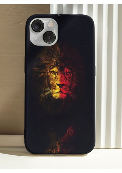 iphone 13 Kılıf Desenli Baskılı Silikon - Aslan