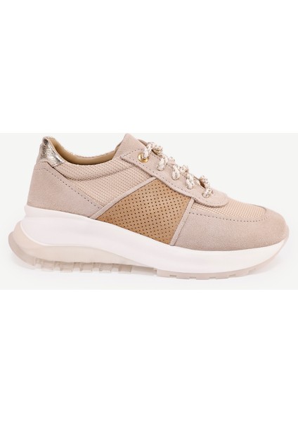 File Detaylı Deri Sneakers