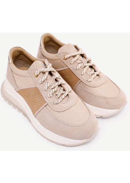 File Detaylı Deri Sneakers