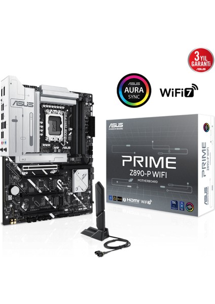 Prıme Z890-P Wıfı LGA1851 Ddr5 8400 Usb4 4xm2 Wifi 7+Bt Atx