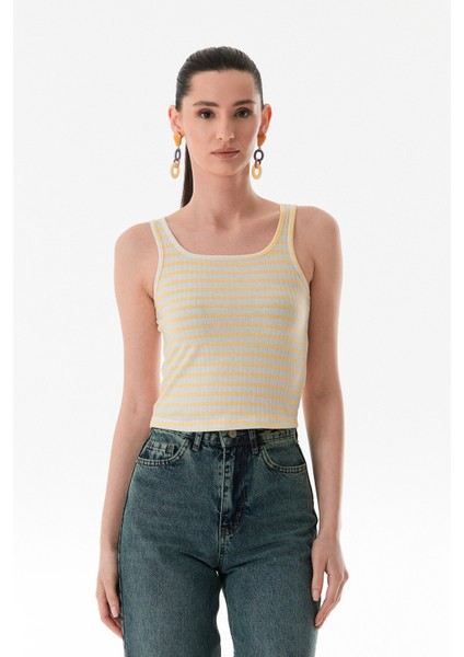 Çizgili U Yaka Body