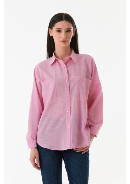 Basic Çift Cepli Oversize Gömlek