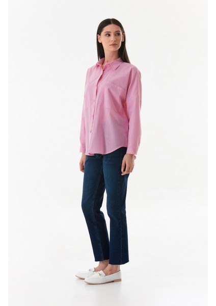Basic Çift Cepli Oversize Gömlek modelleri