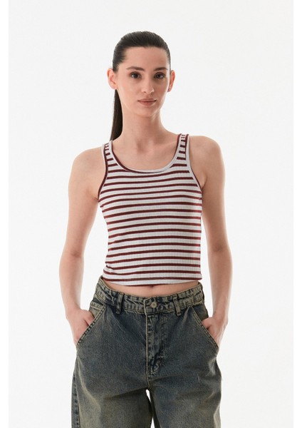 Çizgili U Yaka Body