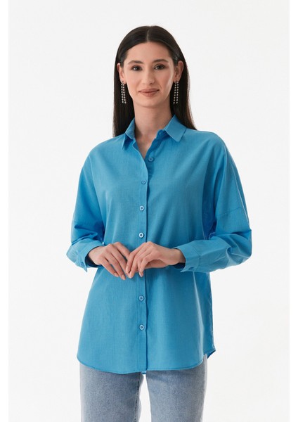 Basic Düğmeli Salaş Gömlek