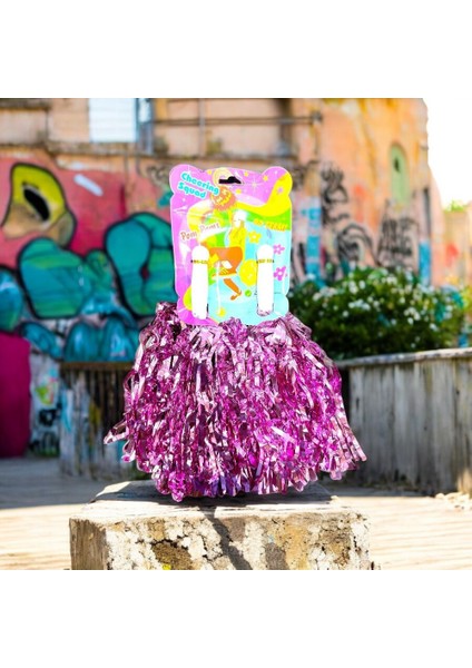 2 Çift 4 Adet Açık Pembe Ponpon 23 Nisan Gösteri Ponponu Pembe Metalik Ponpon Pembe Parlak Ponpon