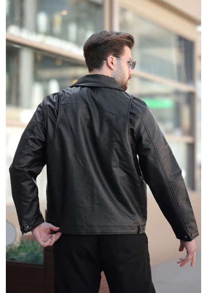 Erkek Siyah Deri Ceket indirimleri