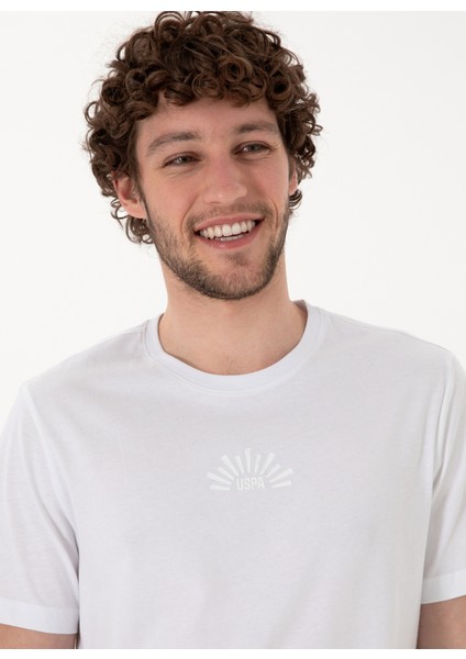 Bisiklet Yaka Beyaz Erkek T-Shirt Lenhar