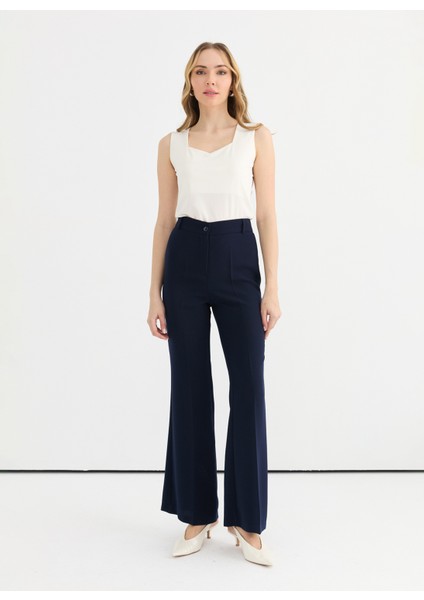 Normal Bel Standart Lacivert Kadın Pantolon 25YSL5346