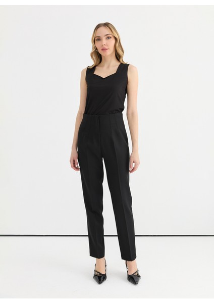 Normal Bel Standart Siyah Kadın Pantolon 25YSL5352 fiyatları