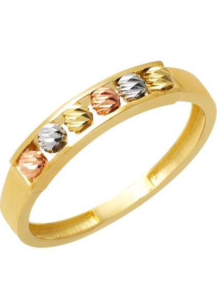 Üç Renk 14 Ayar Dorika Yüzük YZK436