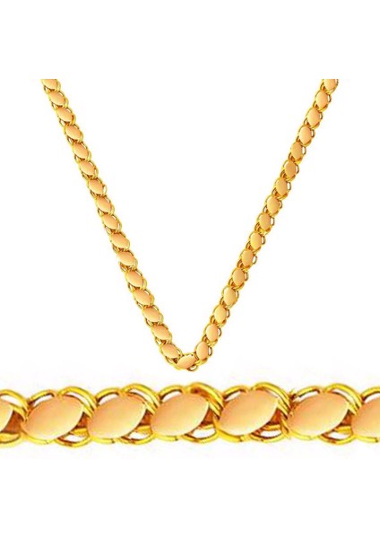 Pullu 14 Ayar 70 cm Halep Zincir Kolye ZKU237