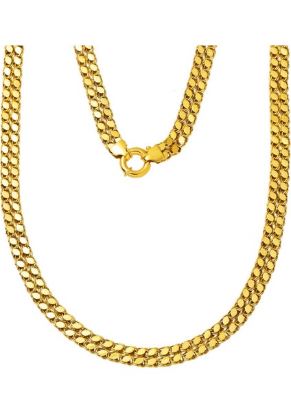 Gemici Kilitkli Iki Sıra Pullu Halep Zincir Kolye ZKU243