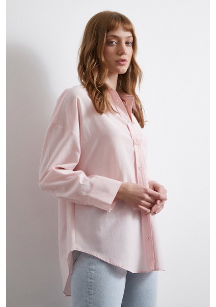 Helen Poplin Gömlek Pembe