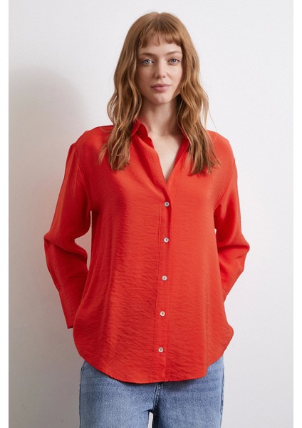 Basic Viskon Gömlek Kırmızı fiyatları