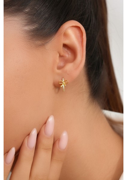 Kadın 925 Ayar Gümüş Zirkon Taşlı Küpe