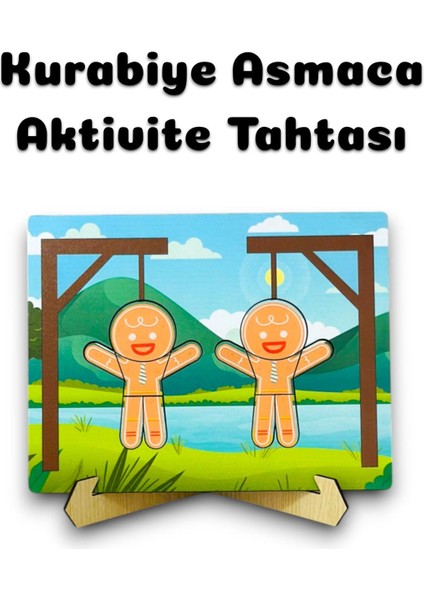 Kurabiye Asmaca,adam Asmaca Oyunu Oyuncağı,eğitici Oyuncak, Ahşap Oyuncak