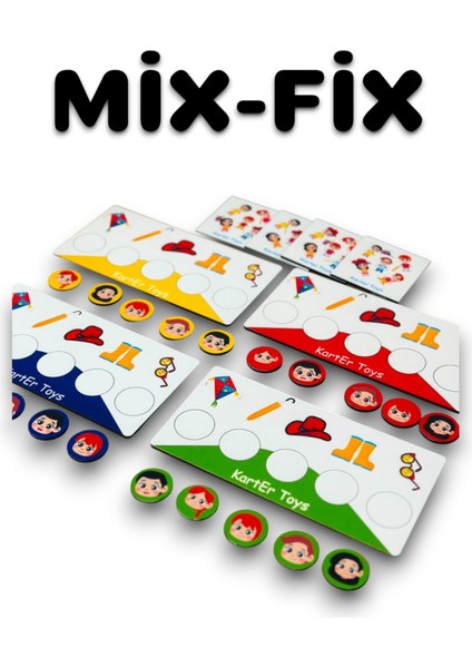 Mixfix, Mixfix 4 Kişilik Eğitici Oyun, Eğitici Oyun, Eğitici Oyuncak, Ahşap Eğitici Oyuncak,