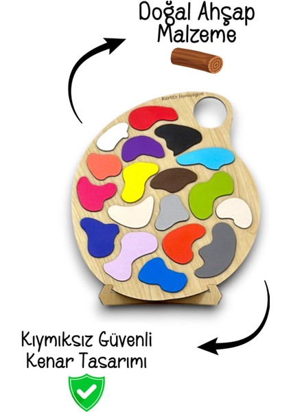 Renkler 18 Parca Egitici Oyuncak, Ahsap Renkler Oyuncak, Montessori Egitici Oyun modelleri