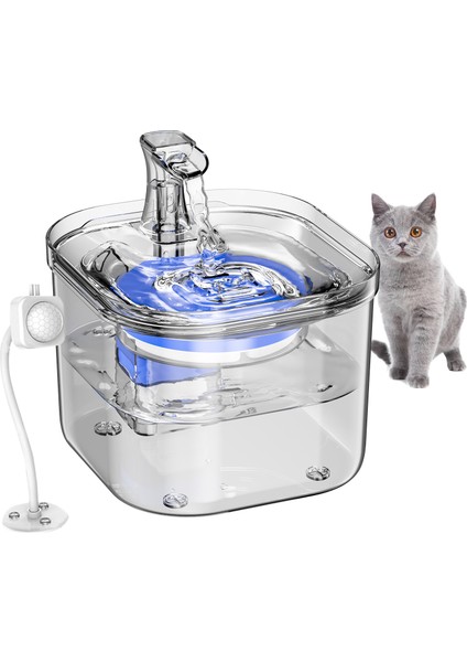 WF160 Akıllı Indüksiyon 1.8l Sessiz Pompalı Şeffaf Kedi Su Çeşmesi (Yurt Dışından)