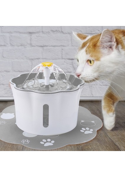 Kedi Su Çeşmesi 2.6l Otomatik Çiçek Desenli Gri (Yurt Dışından) modelleri