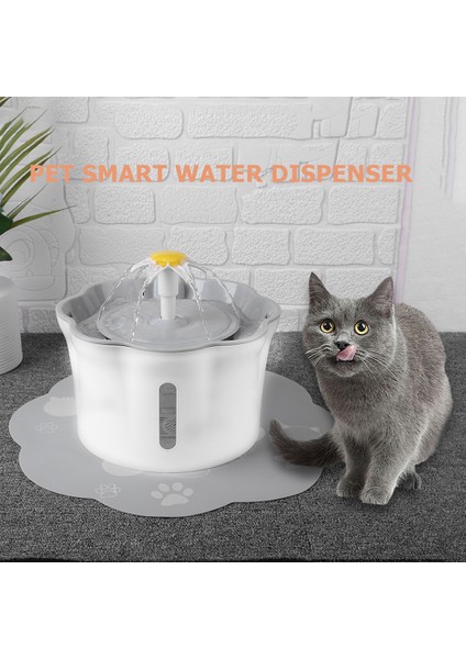 Kedi Su Çeşmesi 2.6l Otomatik Çiçek Desenli Gri (Yurt Dışından) indirimleri