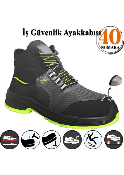 İş Ayakkabısı 40 Numara Süet Delikli Nefes Alan Çelik Burunlu İnşaatçı Tekstil Güvenlik Ayakkabı Bot