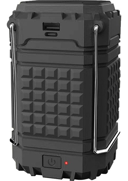 Kamp Feneri Şarj Edilebilir Güneş Fenerleri Işıkları Pille Çalışan LED Elektrik Kesintileri Için Siyah (Yurt Dışından)