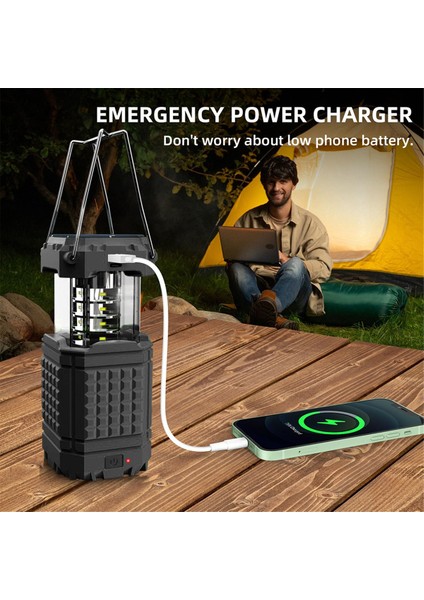 Kamp Feneri Şarj Edilebilir Güneş Fenerleri Işıkları Pille Çalışan LED Elektrik Kesintileri Için Siyah (Yurt Dışından) fırsatları
