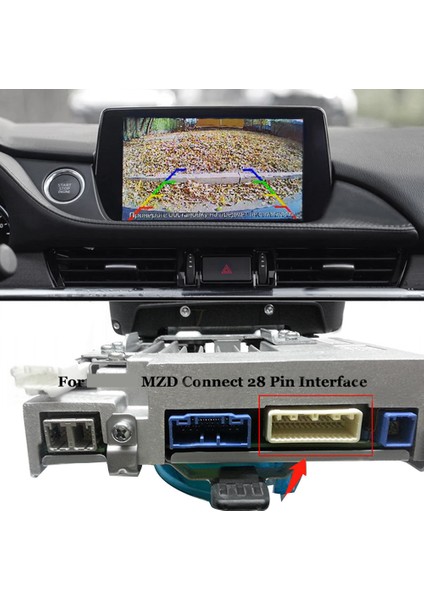 28 Pin Araba Rca Video Ters Kamera Dönüştürme Kablosu Adaptörü Mazda 2 3 6 Cx-5 Demio Axela Roadster Mx-5 Miata (Yurt Dışından)