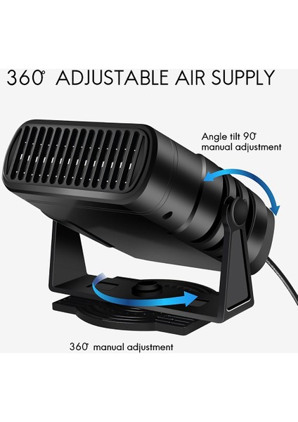 Taşınabilir Isıtma Soğutma Fanı Oto Araba Isıtıcı Buz Çözücü Buğu Çözücü 200 W Isıtıcı Ön Cam 360 Derece Rotasyon 24 V (Yurt Dışından) modelleri