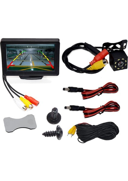 Arka Görüş Kamerası Geniş Derece 4,3 Inç Tft LCD Ekran Veya Monitör Su Geçirmez Gece Görüş Ters Yedekleme, Monitör (Yurt Dışından)