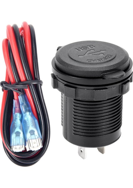 Pd Tip C USB Araç Şarj Cihazı ve Qc 3.0 Hızlı Şarj Cihazı 12V Güç Çıkışı Soketi, Motosiklet Rv Atv Için Açma/kapama Anahtarı, Mavi (Yurt Dışından)