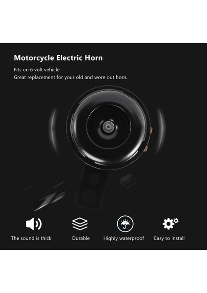 Araba Motosiklet Kamyon Araç Için 6V Siyah Dağı Elektrikli Korna (Yurt Dışından) modelleri