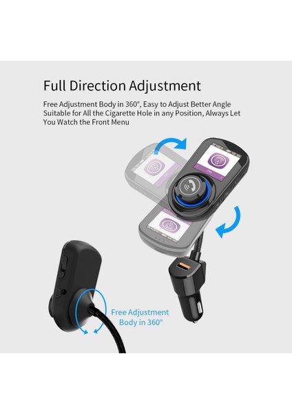 G45 1.8 Inç LCD Ekran Bluetooth 5.0 Araba Mp3 Çalar Qc3.0 Araba Şarj Cihazı Kablosuz Eller Serbest Fm Verici Radyo Adaptörü (Yurt Dışından)