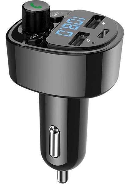 Araba Bluetooth 5.0 Fm Verici Mp3 Çalar Pd Tip-C Çift USB Şarj Adaptörü Handsfree U Disk Tf Kart Kayıpsız Müzik (Yurt Dışından)